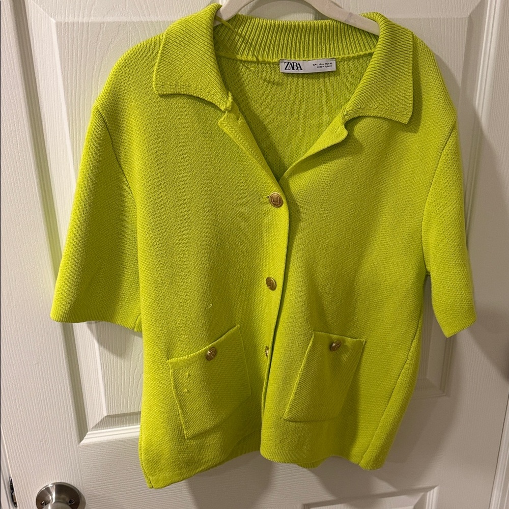 Zara Women's Vibrant Yellow Cardigan